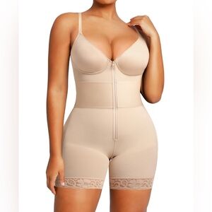 SHAPELLX Tummy Control Shapewear Bodysuit Butt Lifter Deep V Neck